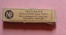 § mercerie ancienne, boite ruban étiquette linge initiales R. S.
