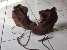 Bottines TEXTO pointure 39 daim marron camel