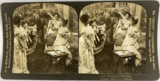 Danseuse montrant son entrechat, Vintage print, ca.1890, Stéréo Tirage vintage, 