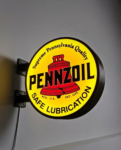 Enseigne lumineuse pennzoil - enseigne,