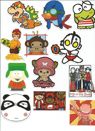 Lot stickers autocollants - 12,