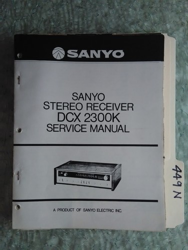 Sanyo dcx 2300k - , manual