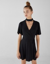 Robe de soirée noire col V