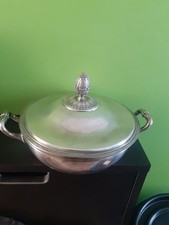 Christofle France Grand Legumier Soupière Métal Argenté Modèle Malmaison TBE
