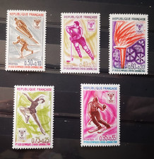 timbre FRANCE 1968  N°1543 au N°1547 série Jeux Olympiques à Grenoble NEUF**