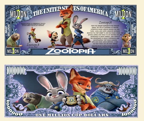 Zootopie billet 1 million - zootopie,
