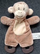 596?doudou DOUX plat singe Monkey beige 2 anneaux dentition ACTION