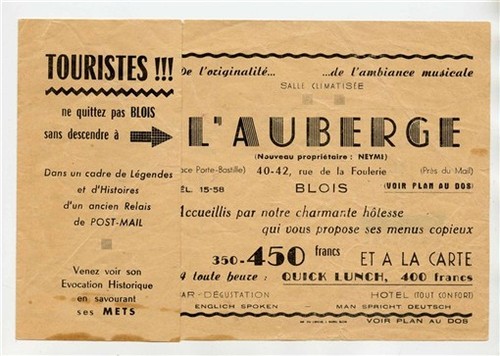 Auberge menu flyer rue - menu,