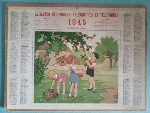Calendrier poste 1945 - calendrier,