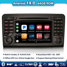 7" Android 14 Navi Autoradio DVD GPS Carplay Mercedes Benz ML/GL Class W164 X164