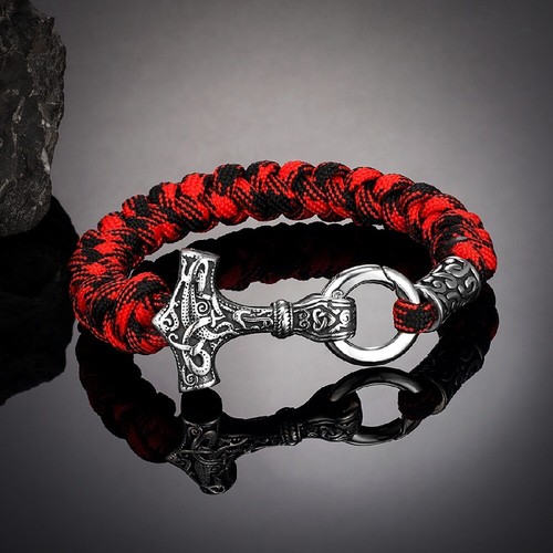 Bracelet paracorde rouge et - en,