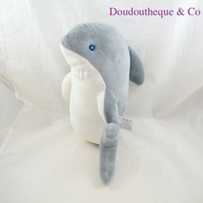 Peluche requin ZEEMAN gris blanc 27 cm (MO6250)