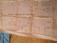 Plan croquis de montage du cuirassé "Tirpitz"