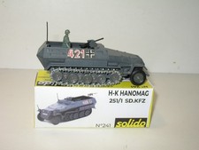 SOLIDO, char blindé SDKFZ 251 gris 421, miltaire allemand avec soldat