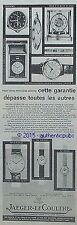 PUBLICITE JAEGER LECOULTRE MONTRE CALENDRIER PENDULE REVEIL DE 1960 FRENCH AD