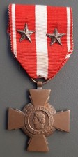 Médaille Croix de la Valeur Militaire 2 citations Indochine AFN BEP REP ORIGINAL