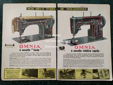 Machine a coudre OMNIA navette fusée et rotative  publicité 1961