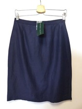 NEUVE av Etiquette, Jupe LAURA ASHLEY, marine, Soie melangée, T 38