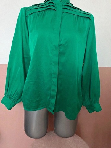 Chemisier 100 soie vert - chemisier,