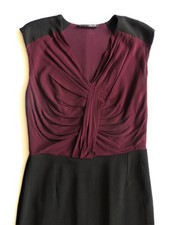 TB Robe LIU JO, noire bordeaux, buste drapé, T 38, TBE