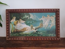 Chromo lithographie affiche du tableau Bateau de nymphes par Hermann Clementz