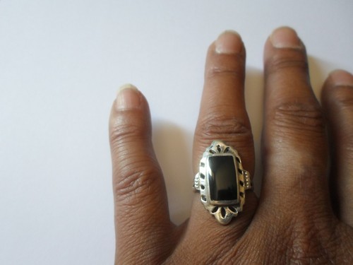 Bague argent massif - en,