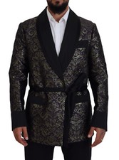 DOLCE & GABBANA Blazer Robe Or Violet Baroque Veste Homme IT52 / US42 / L 3400 $