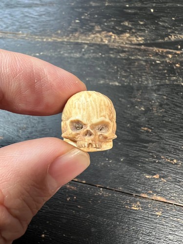 Perle gourou crâne bois - perle, de