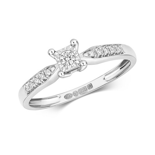 Bague solitaire blanc - solitaire, or