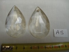 Pampilles de lustre (lot de 2) en verre forme goutte à facettes 50/32 (A5)