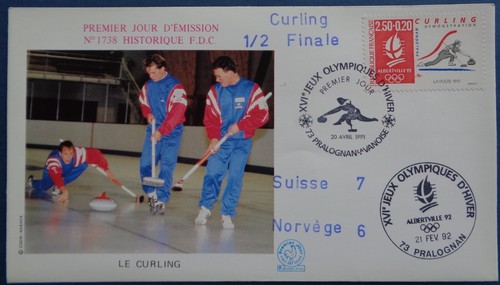 Enveloppe souvenir curling - enveloppe, souvenir,