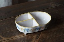 Petite faience Moustiers Varages serviteur saleron épices peint à la main