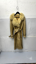 Arctic fox fur leather maxi coat