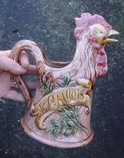 ancien pichet coq barbotine "