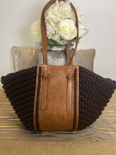 Sac façon tricot choco/camel