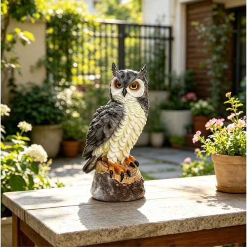 Statue résine hibou féroce