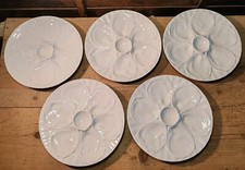 Lot 5x Assiettes À Huîtres 6 Pièces Porcelaine Pillivuyt France Diam 23 Cm