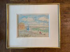 Aquarelle bord de mer Le Havre