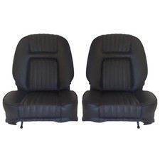 Sellerie garniture sièges avant en cuir noir Peugeot 504 cabriolet CA0185