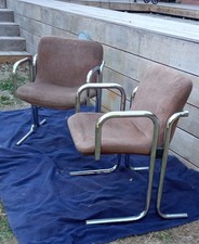 2 Fauteuils Attica Design Italien paolo Favaretto et Croce 70s Chaise Tubulaire