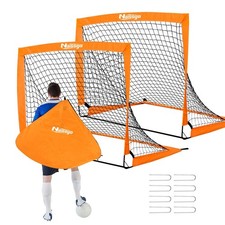Lot de 2 buts de football pour enfants - Pop up - But de football pliable - P...