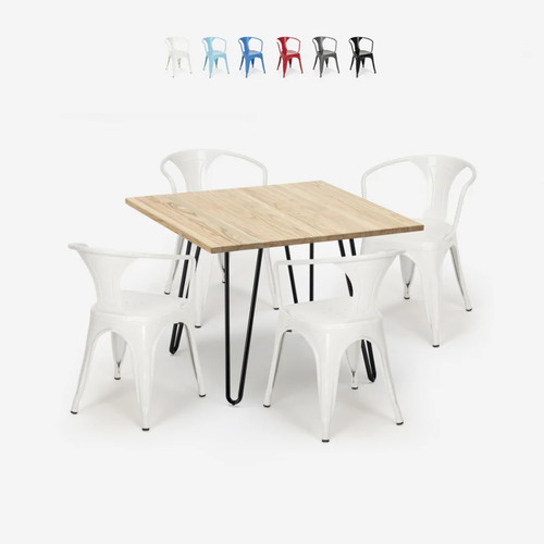 Table 80x80 design - table, industriel