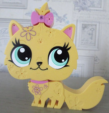Boîte PVC jaune en forme de chat LPS Hasbro 2014 Pet Shop Hauteur 17,5 cm
