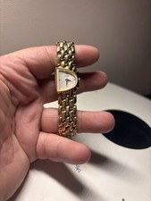 Seiko Asymmetrical Half Moon Wristwatch Gold Tone 4N00-6059 Japan Watch Working