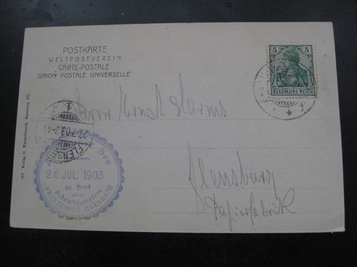 Deutsches reich 1903 seepost - reich, "seepost"