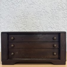 Boîte Coffret Argentier Vide En Bois À Couvert 3 Tiroirs Idéal Ercuis Christofle