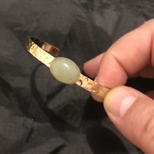 Jonc MARE en JADE VERTE De la Marque Côme / Bracelet Ajustable