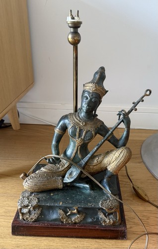 Statue lampe bronze inde asie - bronze,