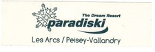 autocollant - PARADISKI - LES ARCS / PEISEY VALLANDRY - SAVOIE Collector Vintage