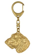 Lévrier irlandais, Irish wolfhound I - Porte-clés doré avec chien, décoration de